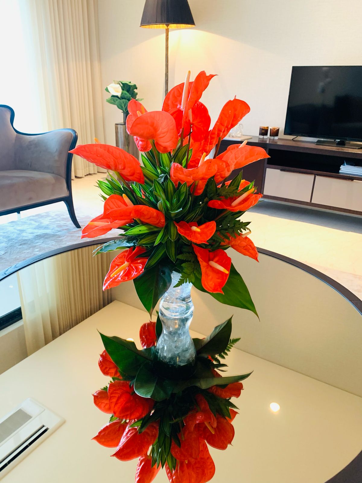church anthurium flower arrangement 20 Anthurium Vase Arrangement – Blooms Only