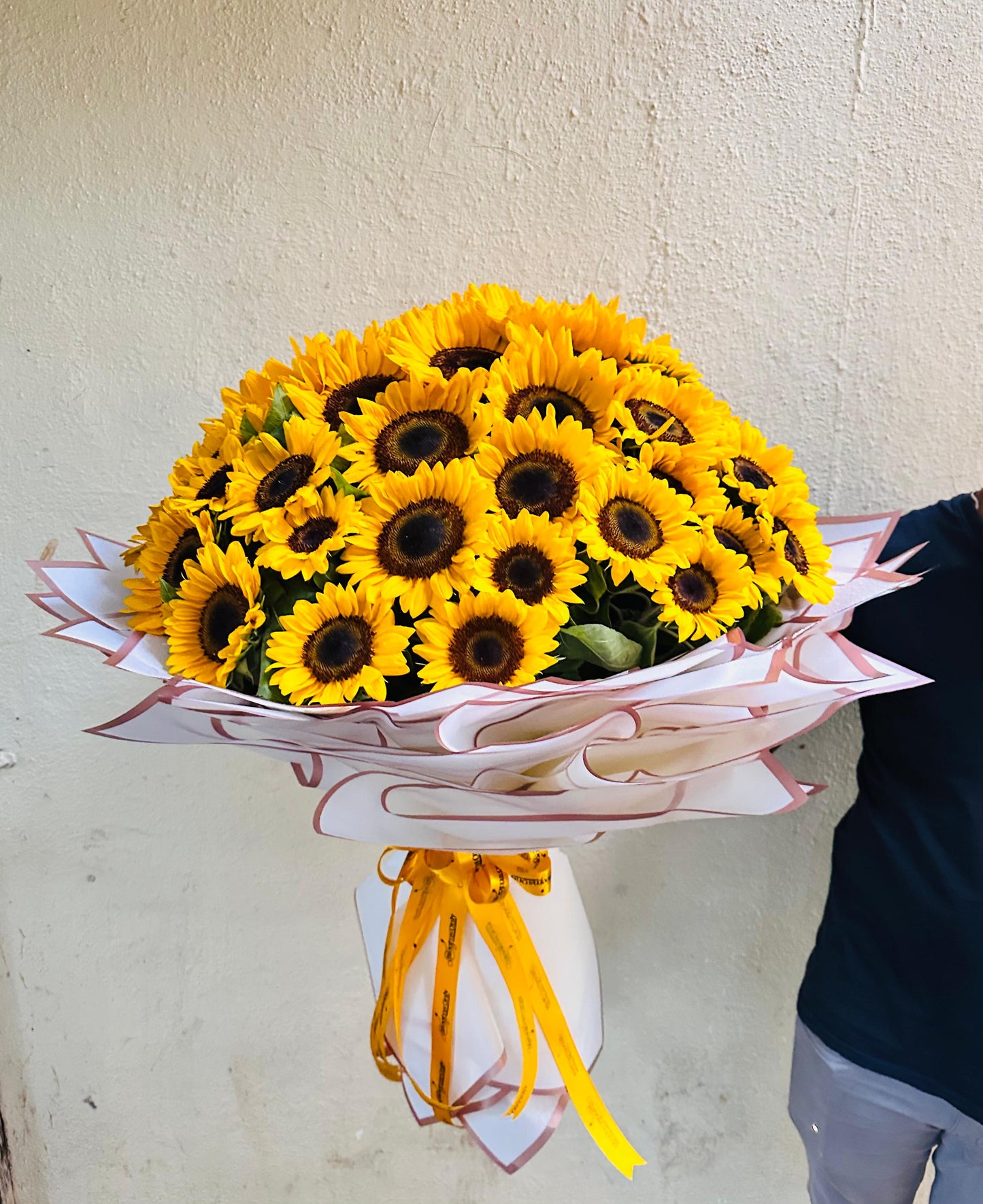 The Sunlit Bunch - 70 Sunflowers Hand Bouquet