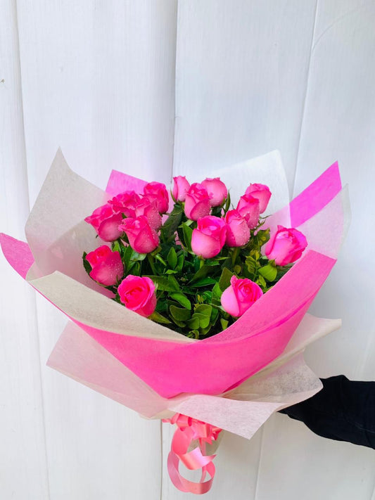 Pink Roses hand bouquet