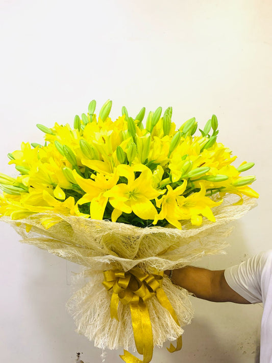 Aishtic Yellow Lily hand bouquet