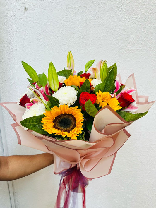 Mix flowers hand bouquet
