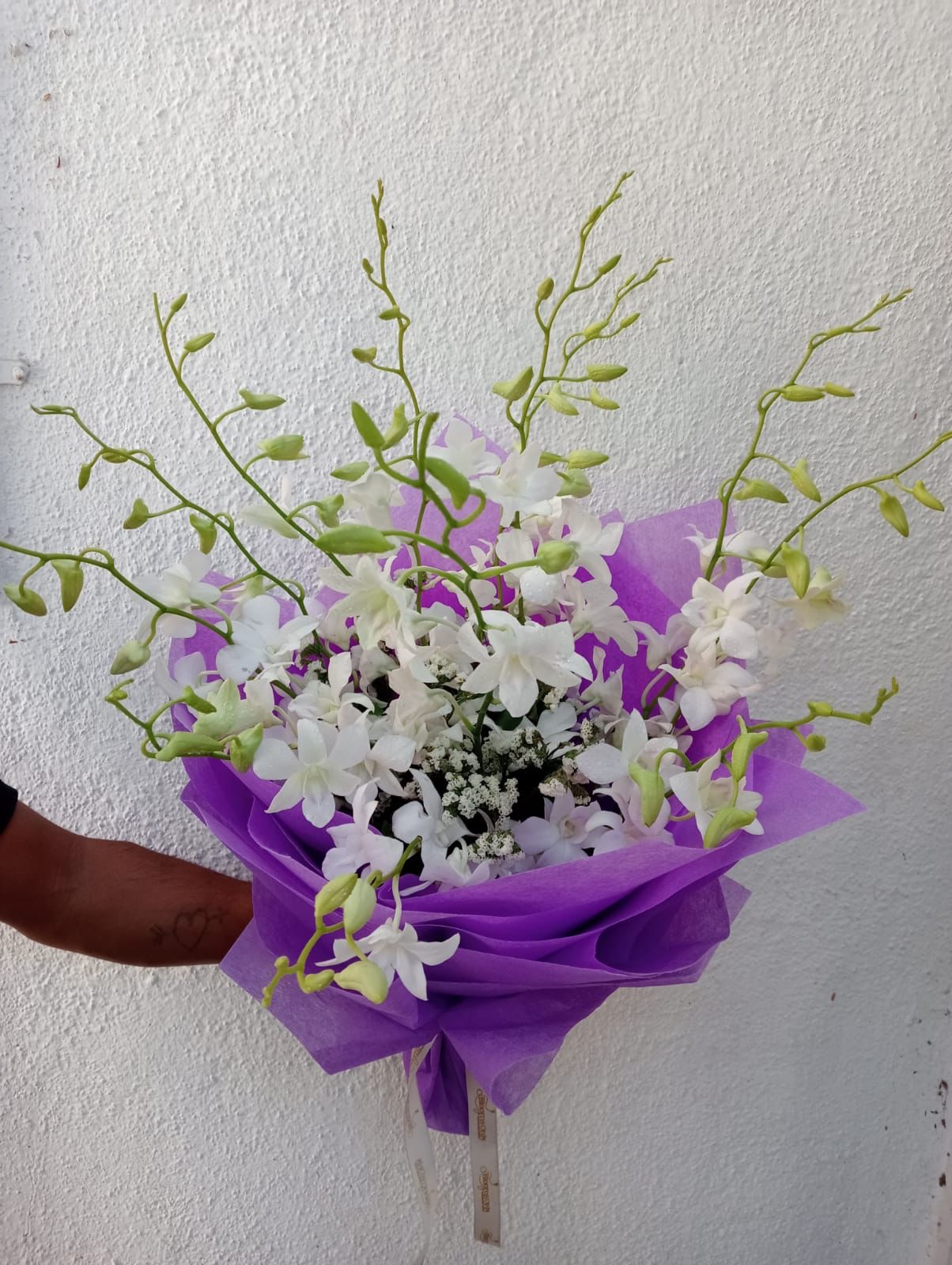 White Orchids hand bouquet