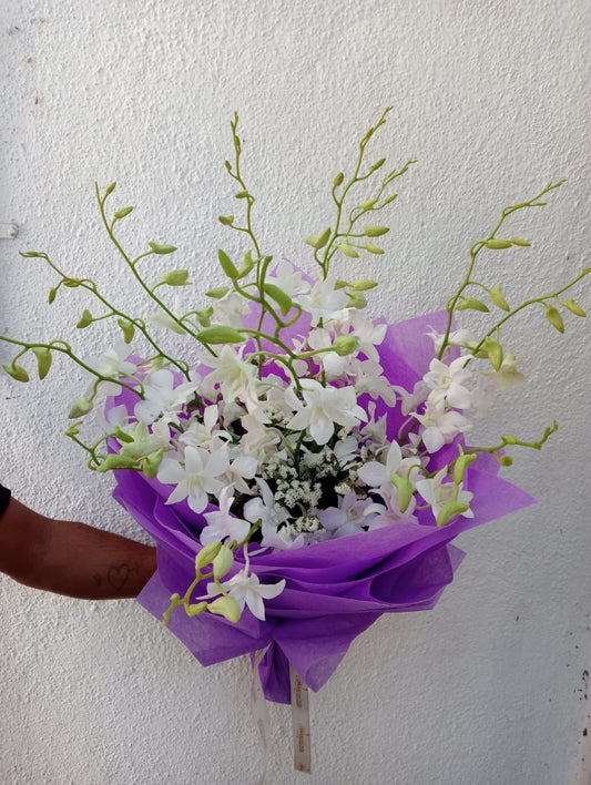 White Orchids hand bouquet