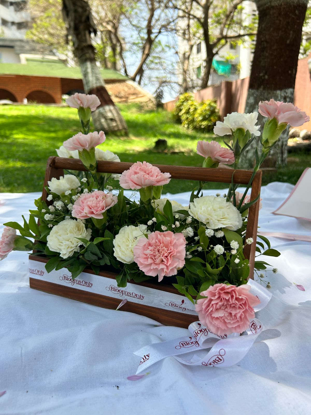 Blush & Bloom Basket Bouquet